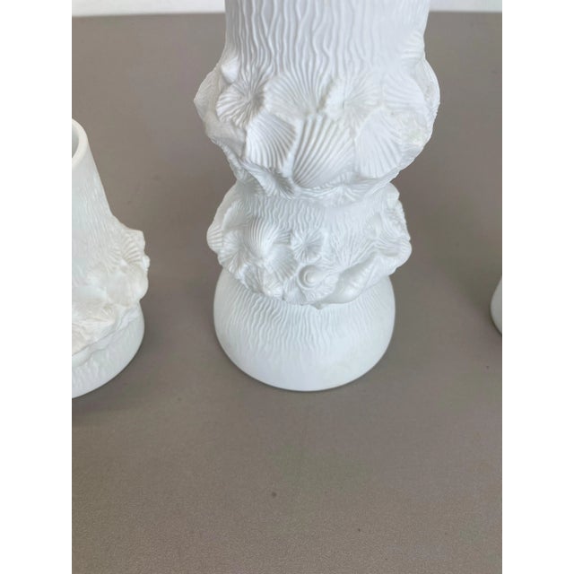 White German Op Art Biscuit Porcelain Vases by Ak Kaiser, 1970s, Set of 3 For Sale - Image 8 of 18
