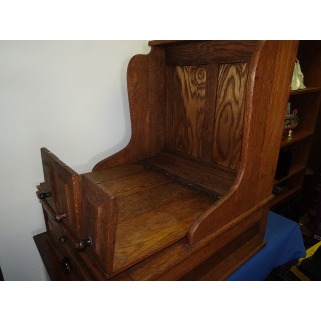 Antique McCaskey Counter Top File Cabinet Register ~W Drop Down Drawers & Tray For Sale - Image 11 of 16