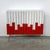 Vintage Sideboard with Two Doors in Red Glass and Natural Parchment, 1980s For Sale - Image 6 of 8