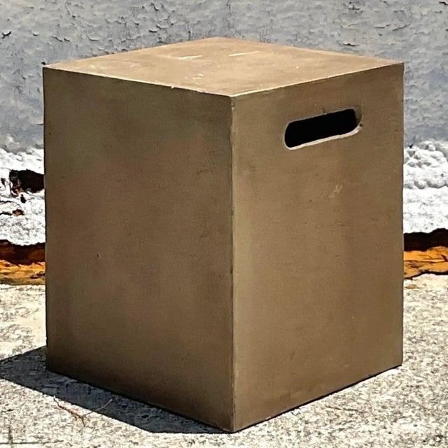 Ceramic Vintage a Boho Matte Glazed Ceramic Stool For Sale - Image 7 of 13