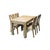 Oriental Light Wood Rough Grain Rectangular Dining Table 4 Chairs Set For Sale - Image 4 of 16