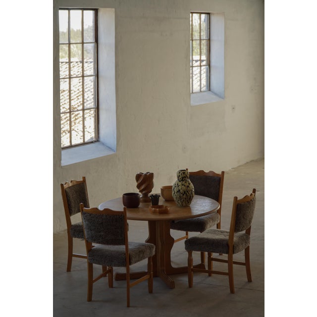 Mid-Century Modern Danish Round Dining Table in Oak with Two Extensions, 1960s For Sale - Image 12 of 18