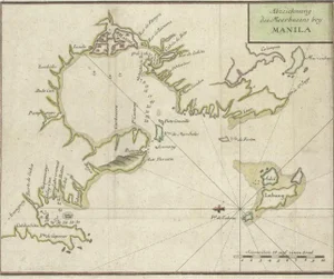Antique Map of the Bay of Manila, 1763