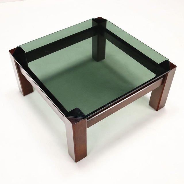 Vintage Coffee Table in Smoked Glass, 1980s For Sale - Image 6 of 8