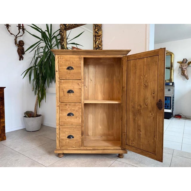 Wood Rustic Farmhouse Bread Cupboard For Sale - Image 7 of 11