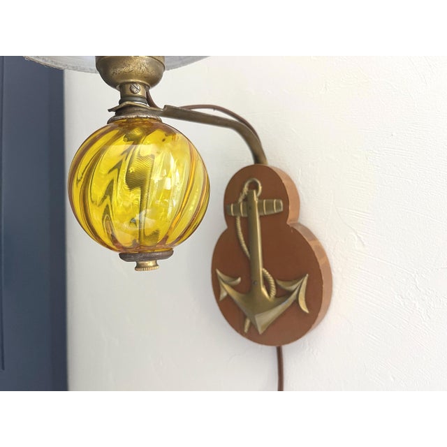 Nautical Glass Ball & Anchor Sconces - a Pair For Sale - Image 4 of 18