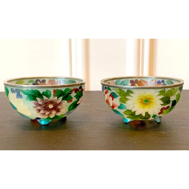 Pair of Early Japanese Plique-a-Jour Bowls from Nagoya For Sale - Image 9 of 12