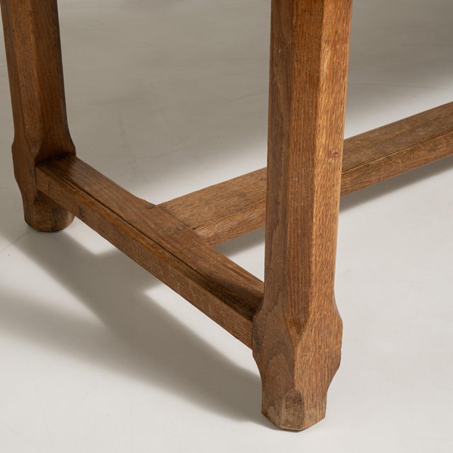 Wood Early 20th Century Oak Trestle Dining Table For Sale - Image 7 of 7