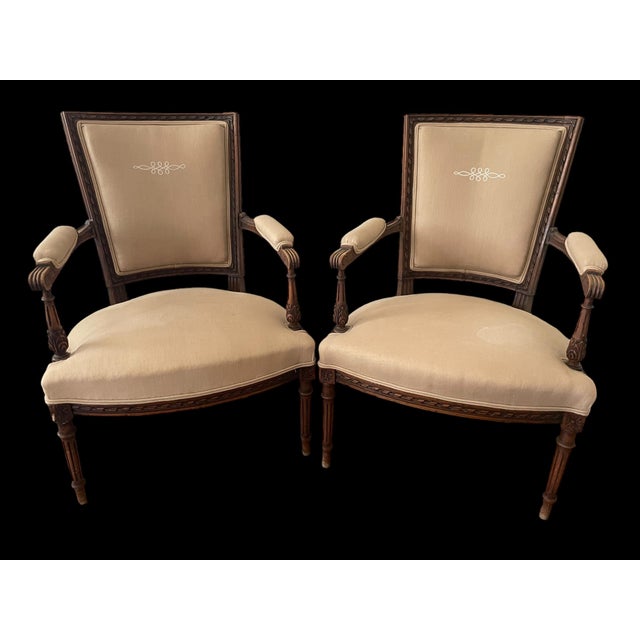1920s XVI Neoclassical French Directoire Chairs - Set of 2 For Sale - Image 4 of 10