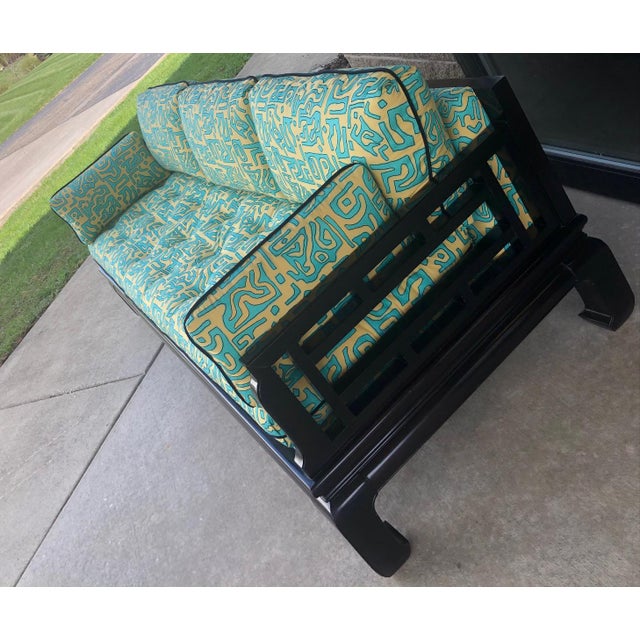 Hollywood Regency Expertly Restored Century Furniture Tomei Sofa For Sale - Image 3 of 11