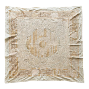 Neutral Tan Central Asian Suzani Wall Hanging