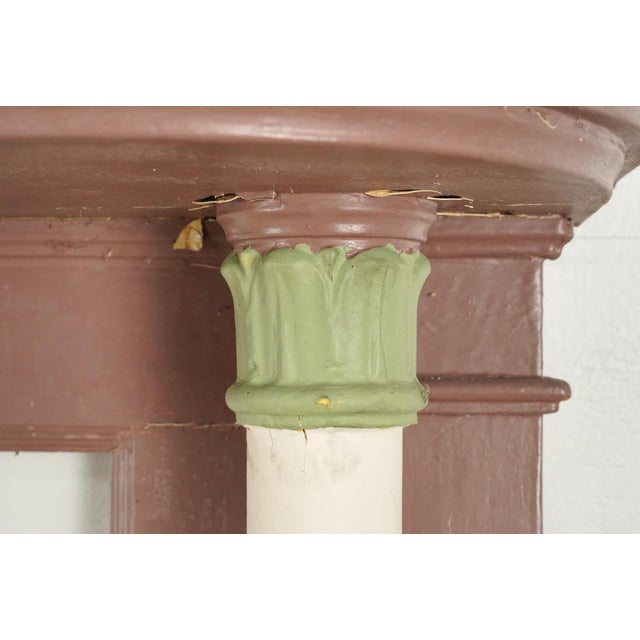 Wood Colonial Revival Painted Wood Pilaster Mantel For Sale - Image 7 of 11