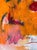 Christiane Corcelle "Orquevaux Orange Whispers" Mixed Media on BFK Paper, Framed Abstract Painting in Vivid Orange and Red, 2024 For Sale In Boston - Image 6 of 9