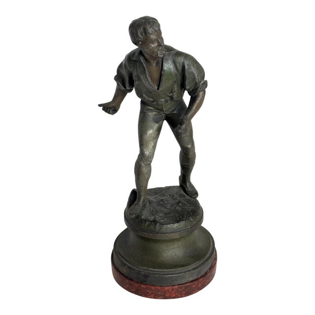 Early 20th Century Metal Figure With Ball For Sale