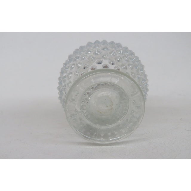 Glass Fenton French Glass Hobnail Opalescent Small Vase Clear White Fluted Rim 4771b For Sale - Image 7 of 14