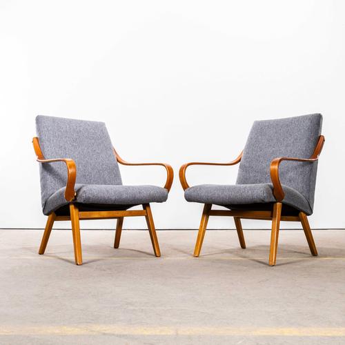 Vintage Lounge Chair in Cotton by Jaroslav Šmídek, 1950s For Sale - Image 3 of 10