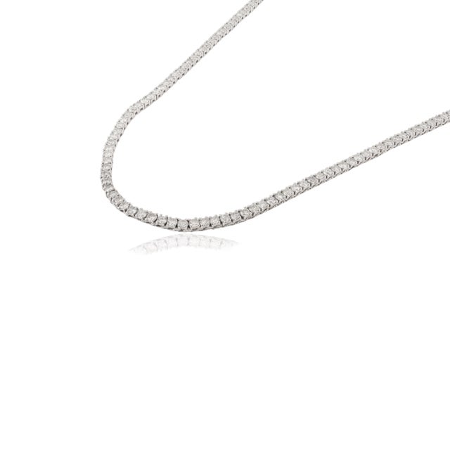 6.72 Ct Round Cut Natural Diamond Necklace Vintage Wedding Jewelry in 14k White Gold For Sale - Image 4 of 18