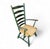 Vintage High Back Ladder Chair in Green Wood with Rush Seat For Sale - Image 12 of 15