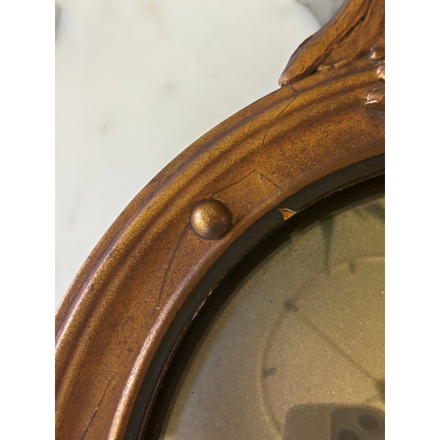 Small Scale Antique Federal Revival Giltwood Eagle Convex Bullseye Mirror For Sale - Image 17 of 17
