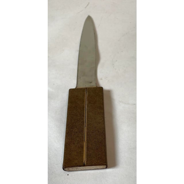 Mid 20th Century Vintage Brass and Leather Letter Opener For Sale - Image 5 of 7
