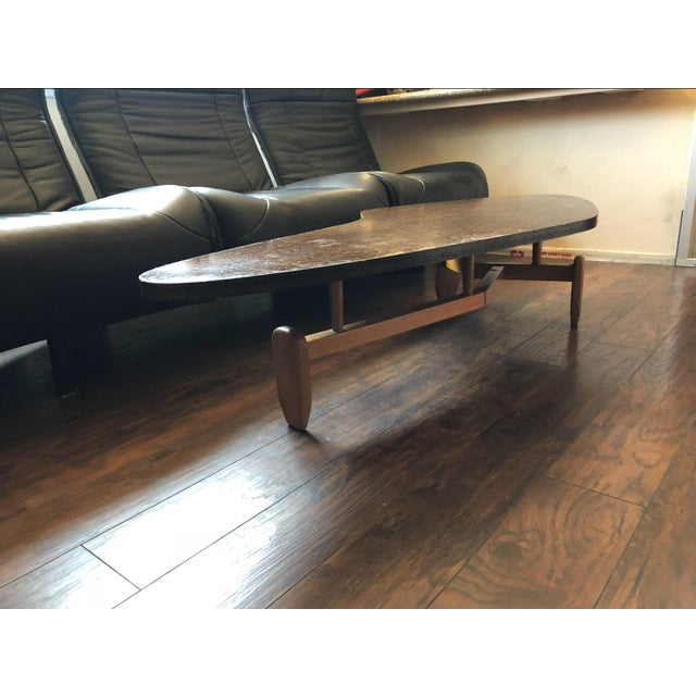 Mid-Century Modern 1960s Attributed to John Keal for Brown-Saltman Biomorphic Mahogany "Outrigger" Coffee Table For Sale - Image 3 of 7