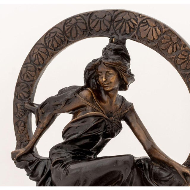 Figurative Art Nouveau Style Venus on the Moon Bronze For Sale - Image 3 of 8