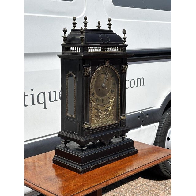Victorian French Clock on Stand by Japy Frere For Sale - Image 4 of 17