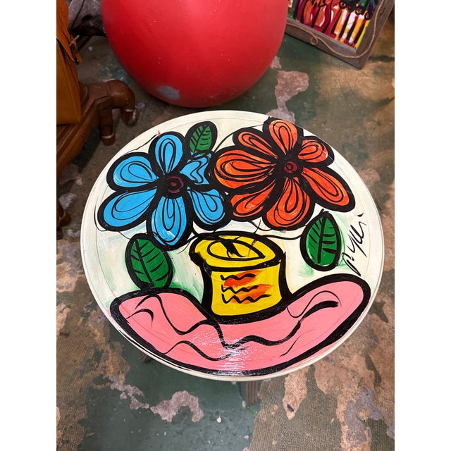 Abstract 1970s Original Peter Keil Flowers Table Abstract Painting For Sale - Image 3 of 7