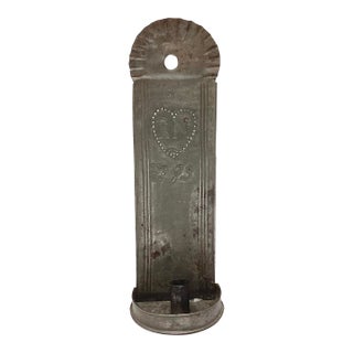 18th Century Punched Tin Wall Sconce For Sale