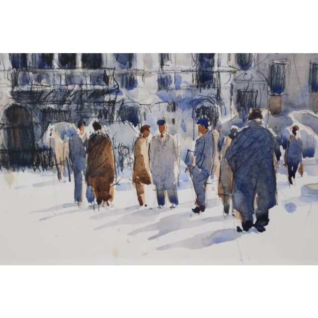 Jeffrey Harpham “A Meeting at Campo Maria Formosa” 2003 Venice Watercolor For Sale - Image 10 of 14