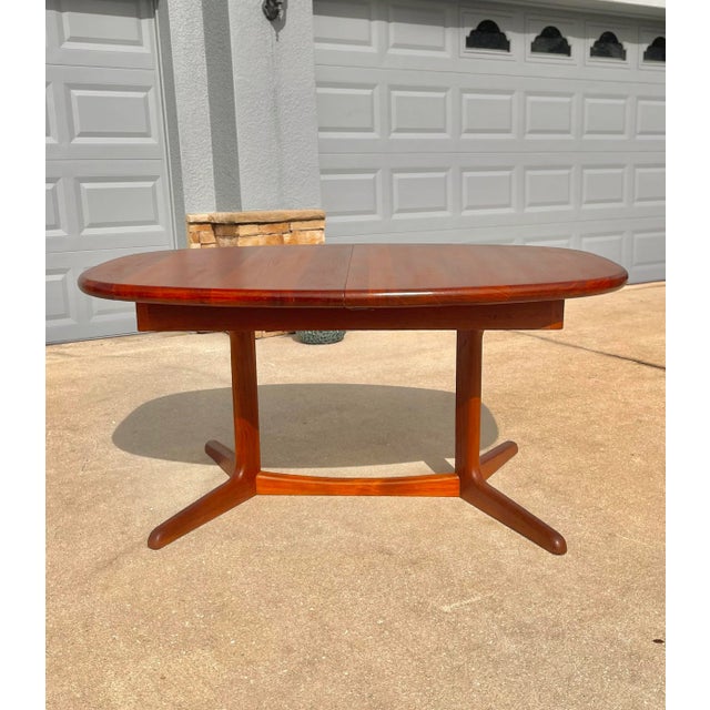 Extendable Teak Dining Table With Stow-Away Leaf by K D Furniture for Sun Wood Industries For Sale - Image 4 of 11