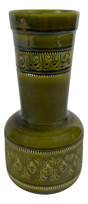 Vintage Iridescent Green Majolica Ceramic Vase from Facs San Marino, 1960s