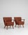 Pair of Mid-Century Modern Upholstered Armchairs Burnt Orange For Sale - Image 11 of 14