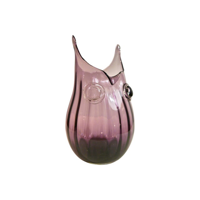Amethyst Murano Glass Owl Vase Chairish
