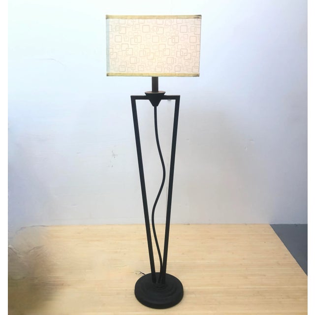 Metal Vintage Squiggle Iron Floor Lamp For Sale - Image 7 of 7