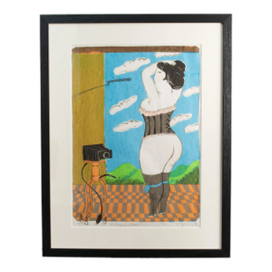 Vintage Listed Artist Mayumi Oda "Victorian Invention - Photographic Studio" Signed Goddess Serigraph Original Japanese Artist-Signed
