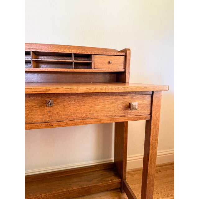 Wood Antique Limbert Arts and Crafts Desk, #733, Circa 1900 by Charles P. Limbert For Sale - Image 7 of 17
