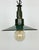Green Industrial Enameled Military Pendant Lamp with Cast Aluminium Top, 1960s For Sale - Image 8 of 16