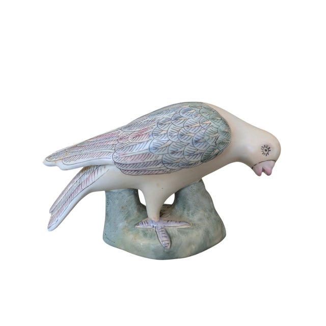 Vintage Chinoiserie Porcelain Dove Bird Figurine For Sale - Image 11 of 12