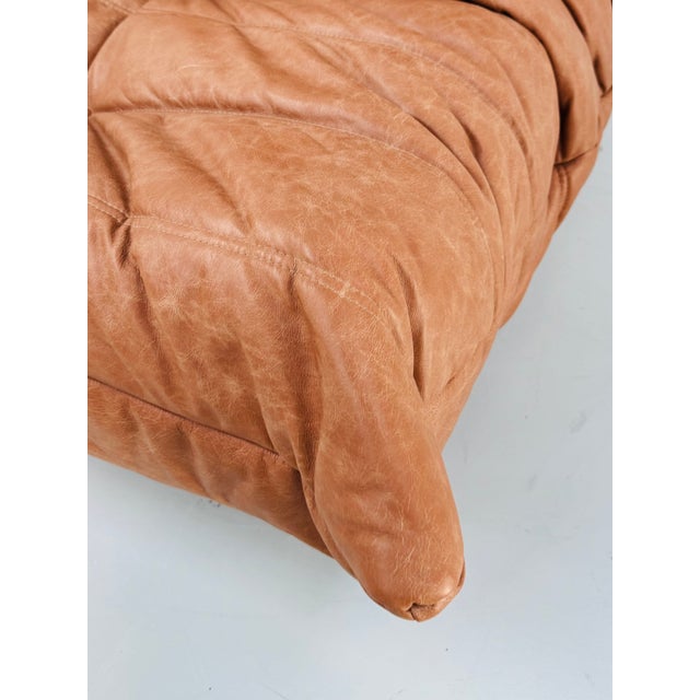 Vintage Togo Lounge Chair in Cognac Leather by Michel Ducaroy for Ligne Roset For Sale - Image 6 of 11
