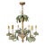 Vintage Tole Metal Palm Beach Tropical Hollywood Regency-Style Tole Palm Tree Chandelier Featuring Green-Painted Metal Fronds and Faux-Candle Arms For Sale