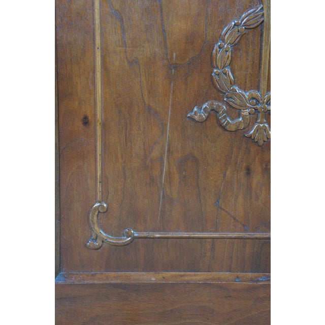 Antique Neoclassical Edwardian Walnut Singer Parlor Cabinet Dry Bar Console 30" For Sale - Image 12 of 18
