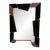 Modern Walnut & Black Glass Mirror For Sale