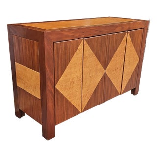 Contemporary Solid Rosewood and Birdseye Maple Sideboard For Sale