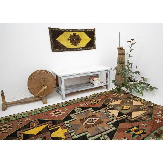 Vintage One of a Kind Turkish Kilim Rug For Sale In Los Angeles - Image 6 of 7