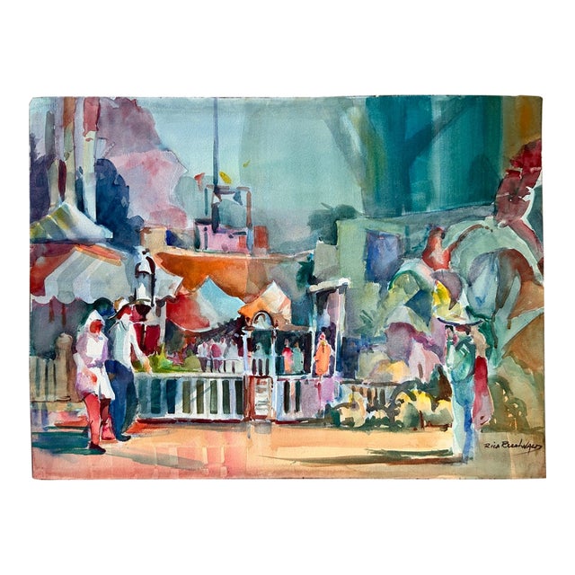 Rich Buchwald Signed Original Watercolor Painting Impressionist For Sale