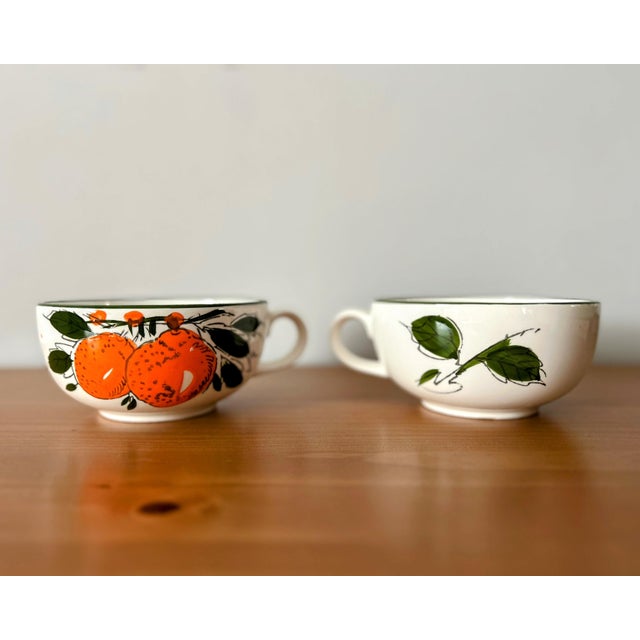 1960s 1960s Mid-Century Modern Oversized Citrus Orange Mugs For Sale - Image 5 of 12