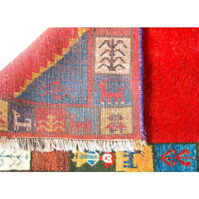 Vintage Persian Gabbeh Rug For Sale - Image 9 of 11