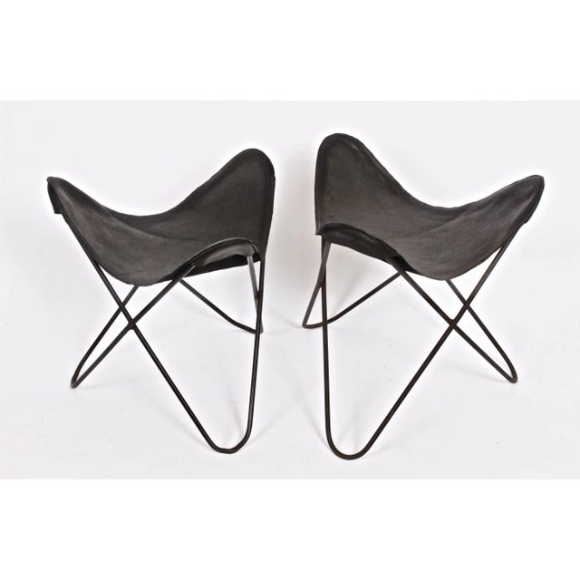Mid 20th Century 1950s Vintage Jorge Ferrari-Hardoy Black Wrought Iron "Butterfly" Sling Stool For Sale - Image 5 of 6