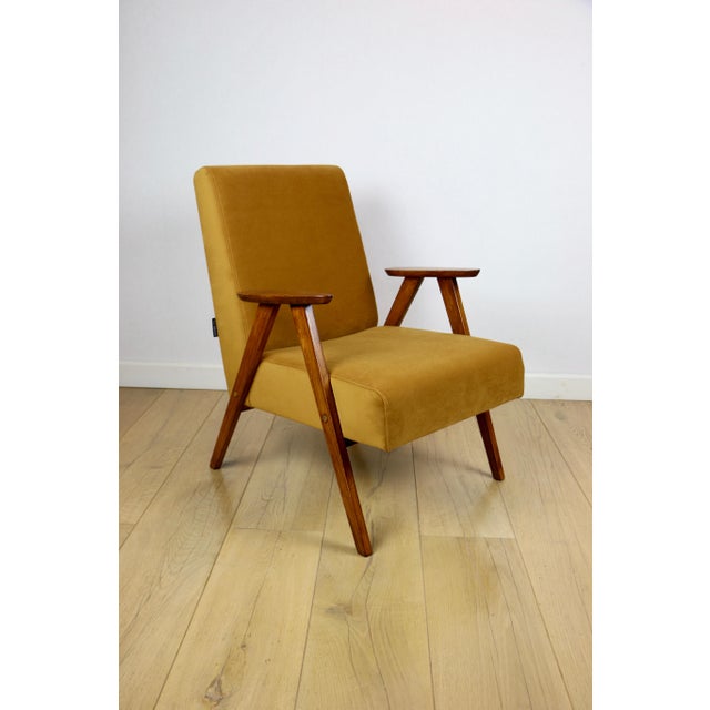 Gold Vintage Golden Velvet Lounge Chair, 1970s For Sale - Image 8 of 12